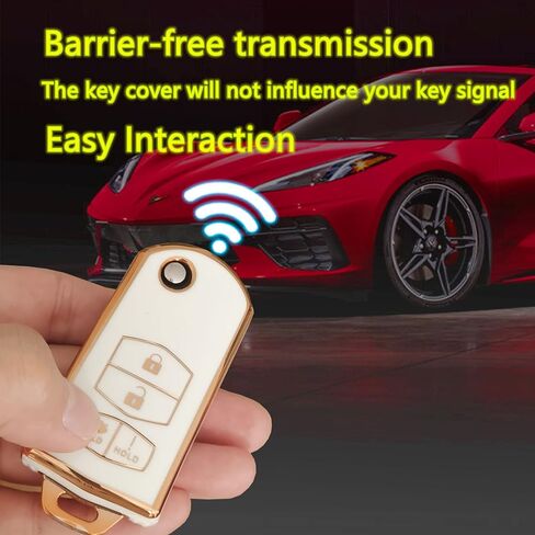 لغطاء مفتاح BMW Key Fob للدخول بدون مفتاح للتحكم عن بعد مع سلسلة مفاتيح تناسب BMW 3 5 7 Series M3 M5 M6 X3 X5 Z3 Z4 Z8 LX8FZV (لسيارات BMW B، أبيض) in Kuwait