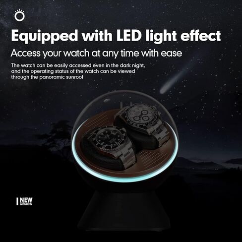 ملفاف ساعة للساعات الأوتوماتيكية، صندوق لفاف ساعة أوتوماتيكي، ملفاف ساعة مزدوج لساعات النساء والرجال مع زر واحد لبدء محرك هادئ in Kuwait