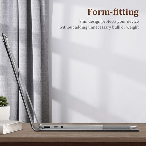حافظة Fintie لجهاز الكمبيوتر المحمول Microsoft Surface Go 3/2/1 مقاس 12.4 بوصة (الموديل: 2013/1943)، غطاء كتاب قابل للطي من جلد البولي يوريثان الممتاز مع جيب كبير (أزرق ثلجي) in Kuwait