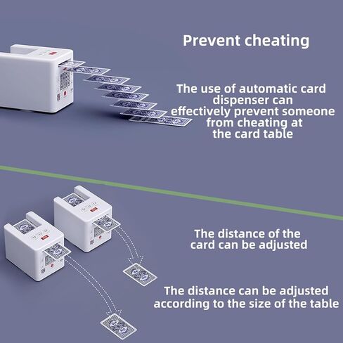 Automatic Card Dealer and Algorithmic Shuffle 2 in 1 Machine, Dealer The Cards in a 360 Rotation，4000mah Battery Life Suitable for UNO, Blackjack, Texas Hold'em Supports up to 12 Players in Saudi Arabia