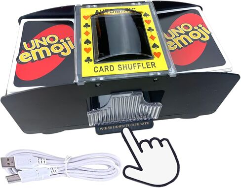 Card Shufflers USB/Battery Operated Casino Automatic Playing Cards Shuffler Electric Poker Shuffling Machine for UNO Card Game Night 1-2 Decks in Saudi Arabia