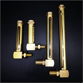 1pcs 1/4" 3/8" 1/2" Male Brass Oil Liquid Level Indicator Sight Two Window Glass Gauge for Lathes Sump(150mm,3/8") in Saudi Arabia