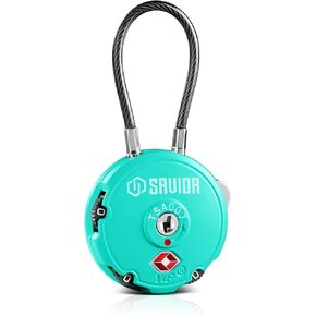 Savior Equipment Quality TSA-Approved 3-Digit Combination Cable Travel Luggage Locks for Rifle Bag Firearm Gun Case Accessories Ammo Boxes Outdoor Storage, Obsidian Black, 4-Pack in Kuwait