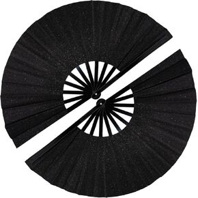 2 PCS Boots on The Ground Fan, Clap Fans for Line Dancing, 13" Glitter Large Rave Fans,Folding Clack Handheld Foldable Hand Fan for Dance, EDM Music Festivals & Parties(Red) in Kuwait