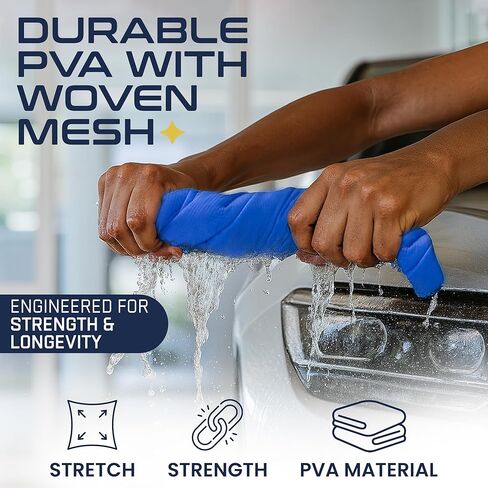 Premium UltraAbsorb+ Drying Shammy Cloth for Cars, Boats - 26"x17" - Super Soft, Scratch Free, Lint Free Car Drying Chamois Towel - Blue in Saudi Arabia