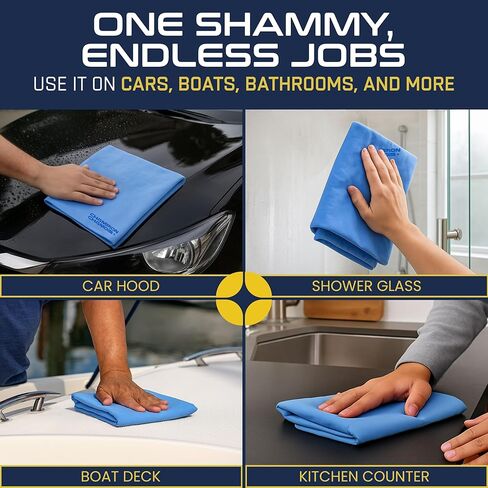 Premium UltraAbsorb+ Drying Shammy Cloth for Cars, Boats - 26"x17" - Super Soft, Scratch Free, Lint Free Car Drying Chamois Towel - Blue in Saudi Arabia