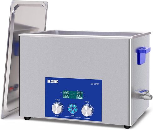DK Sonic Ultrasonic Cleaner 35L 720W ، منظف المكربن ​​بالموجات فوق الصوتية مع مؤقت ميكانيكي ذكي ، وظائف قابلة للتعديل في السخان والطاقة للكربورات ، محركات الدراجات النارية ، سلاسل in Saudi Arabia