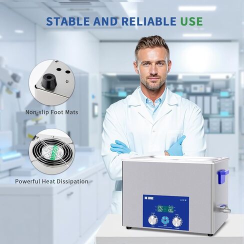 DK Sonic Ultrasonic Cleaner 35L 720W ، منظف المكربن ​​بالموجات فوق الصوتية مع مؤقت ميكانيكي ذكي ، وظائف قابلة للتعديل في السخان والطاقة للكربورات ، محركات الدراجات النارية ، سلاسل in Saudi Arabia