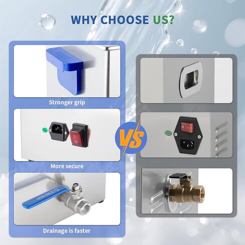 DK Sonic Ultrasonic Cleaner 35L 720W ، منظف المكربن ​​بالموجات فوق الصوتية مع مؤقت ميكانيكي ذكي ، وظائف قابلة للتعديل في السخان والطاقة للكربورات ، محركات الدراجات النارية ، سلاسل in Saudi Arabia