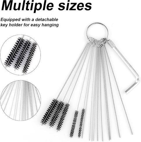 Carburetor Cleaner Kit, Torch Tip Cleaner Set with 15 Nylon Brushes 30 Cleaning Needles 1 Hex Wrench 2 Sharp Picks 39 Cleaning Wires Suitable for Carb Spray Gun Auto Motorcycles & Small Engines in Saudi Arabia