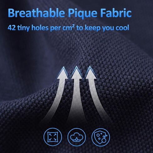 BINOCHE Polo T Shirts for Men Short Sleeve Quick Dry Fit Mens Golf Shirt Moisture Wicking for Business Casual Workout in Kuwait