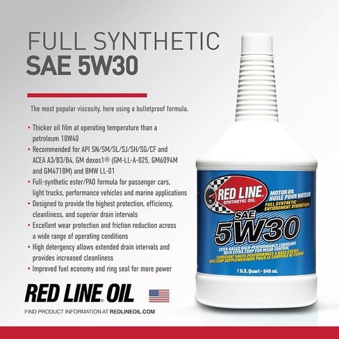 Red Line 15304 5W30 Synthetic Motor Oil - Quart (6 Pack) in Saudi Arabia