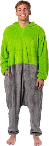 Sesame Street Character Adult Union Suit Kigurumi Hooded 1 Piece Pajama Men Women (Oscar The Grouch, Small/Medium) in Saudi Arabia