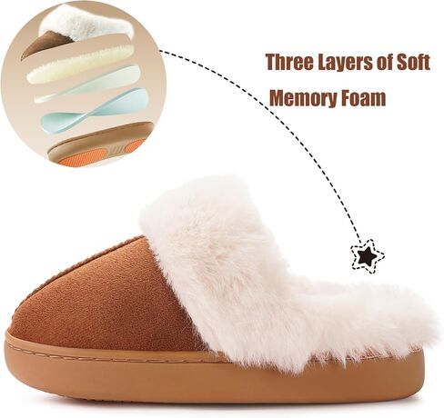 Dokela Kids Slippers Girls Boys Fuzzy House Slippers Winter Warm Soft Plush Lined Memory Foam House Shoes Slip On for Home Bedroom Indoor Outdoor in Saudi Arabia