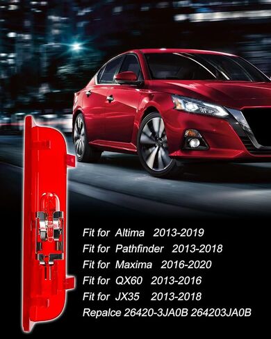الباب الأمامي الأحمر المصباح ملائم لـ Altima 2013-2019 Pathfinder 2013-2018 Maxima 2016-2020 QX60 2013-2016 JX35 2013-2018 استبدل 26420-3JA0B 264203JA0B 26420 3JA0B in Saudi Arabia