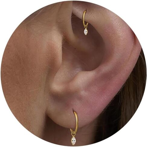 16G 18G Titanium Dangle Huggie Hoop ، Rook Piercing Jewelry Cartilage Conch Helix Hoop Essring in Kuwait