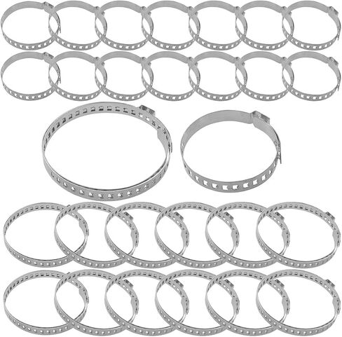 30PCS CV Coint Boot Clamp Kit ، مقاوم التمهيد محور محرك محرك محور من الفولاذ المقاوم للصدأ ، ملحقات السيارات العالمية تناسب مقاييس التوجيه ، الفضة in Saudi Arabia