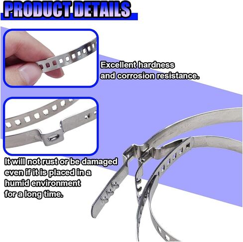 30PCS CV Coint Boot Clamp Kit ، مقاوم التمهيد محور محرك محرك محور من الفولاذ المقاوم للصدأ ، ملحقات السيارات العالمية تناسب مقاييس التوجيه ، الفضة in Saudi Arabia