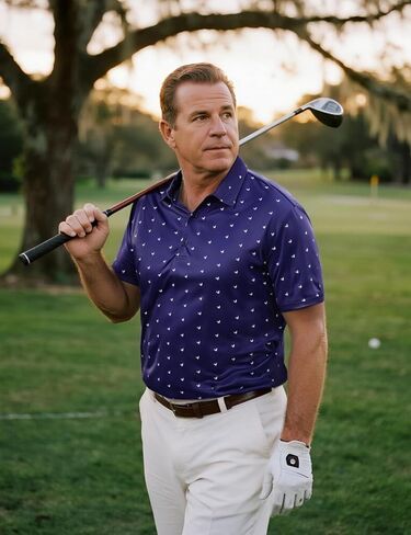 Funny World Mens Golf Shirt Moisture Wicking Polo Short Sleeve Performance Quick-Dry Golf Shirts in Kuwait
