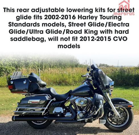 1"-3" Rear Lowering Kit Fit for Street Glide 2002-2016 Motorcycle, for Harley Davidson Standards Road King Electra Glide Ultra Classic Touring Bikes 2002-2016 with Hard Saddlebags Only, Adjustable in Kuwait