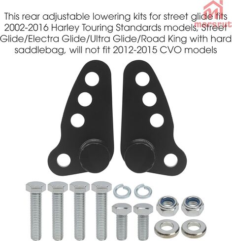 1"-3" Rear Lowering Kit Fit for Street Glide 2002-2016 Motorcycle, for Harley Davidson Standards Road King Electra Glide Ultra Classic Touring Bikes 2002-2016 with Hard Saddlebags Only, Adjustable in Kuwait