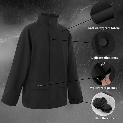 Rain Suit For Men & Women Waterproof Heavy Duty Rain Gear Reflective Jacket for Fishing Outdoor Work Raincoats in Saudi Arabia