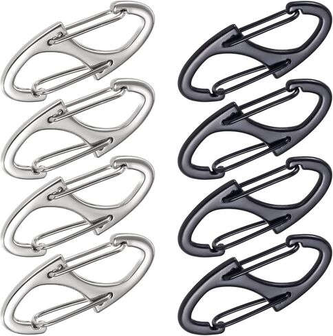 8 Pcs Zipper Clips Anti Theft Deterrent, Dual Opening Zippers Pull Replacement, Zipper Locks for Backpacks, Camping, Suitcases (Silver+Black) in Saudi Arabia