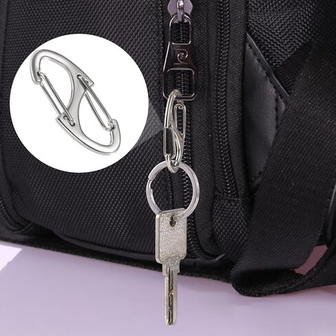 8 Pcs Zipper Clips Anti Theft Deterrent, Dual Opening Zippers Pull Replacement, Zipper Locks for Backpacks, Camping, Suitcases (Silver+Black) in Saudi Arabia