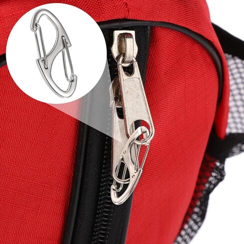 8 Pcs Zipper Clips Anti Theft Deterrent, Dual Opening Zippers Pull Replacement, Zipper Locks for Backpacks, Camping, Suitcases (Silver+Black) in Saudi Arabia