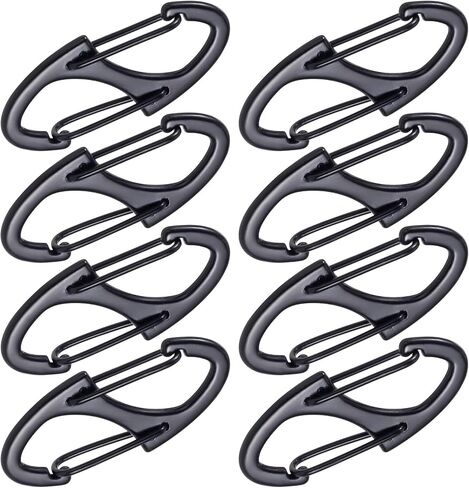 8 Pcs Zipper Clips Anti Theft Deterrent, Dual Opening Zippers Pull Replacement, Zipper Locks for Backpacks, Camping, Suitcases (Silver+Black) in Saudi Arabia
