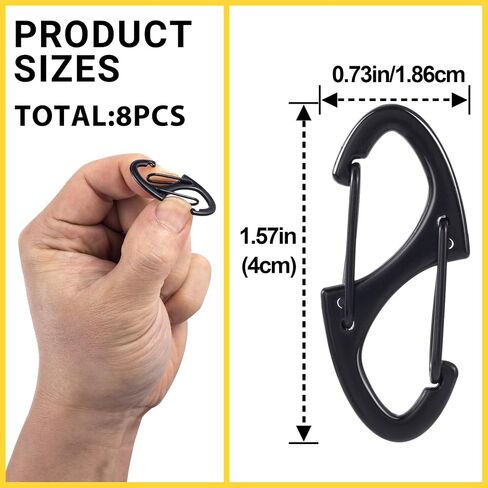 8 Pcs Zipper Clips Anti Theft Deterrent, Dual Opening Zippers Pull Replacement, Zipper Locks for Backpacks, Camping, Suitcases (Silver+Black) in Saudi Arabia