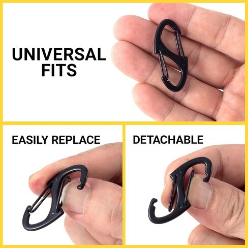 8 Pcs Zipper Clips Anti Theft Deterrent, Dual Opening Zippers Pull Replacement, Zipper Locks for Backpacks, Camping, Suitcases (Silver+Black) in Saudi Arabia