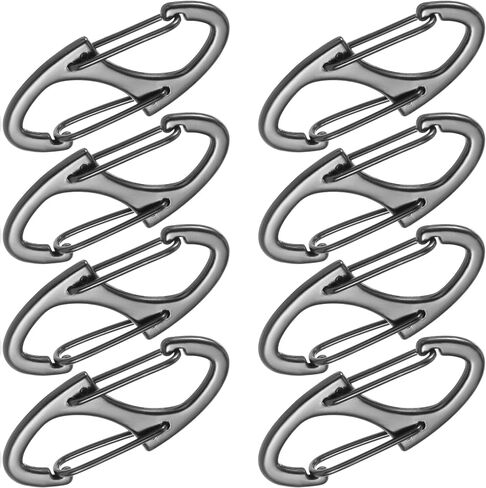 8 Pcs Zipper Clips Anti Theft Deterrent, Dual Opening Zippers Pull Replacement, Zipper Locks for Backpacks, Camping, Suitcases (Silver+Black) in Saudi Arabia