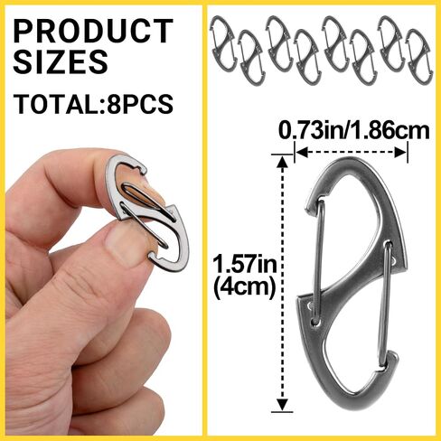 8 Pcs Zipper Clips Anti Theft Deterrent, Dual Opening Zippers Pull Replacement, Zipper Locks for Backpacks, Camping, Suitcases (Silver+Black) in Saudi Arabia
