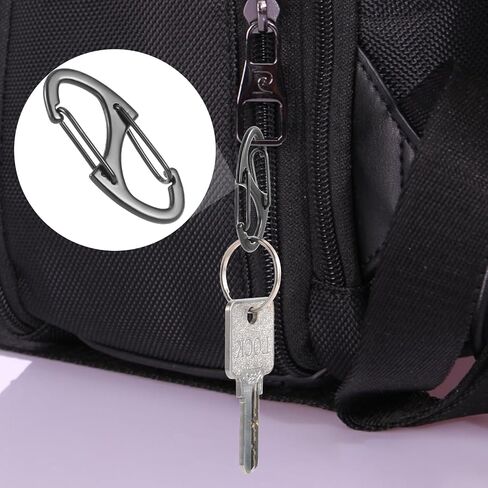 8 Pcs Zipper Clips Anti Theft Deterrent, Dual Opening Zippers Pull Replacement, Zipper Locks for Backpacks, Camping, Suitcases (Silver+Black) in Saudi Arabia