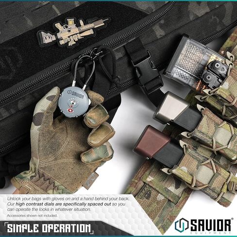 Savior Equipment Quality TSA-Approved 3-Digit Combination Cable Travel Luggage Locks for Rifle Bag Firearm Gun Case Accessories Ammo Boxes Outdoor Storage, Obsidian Black, 4-Pack in Saudi Arabia
