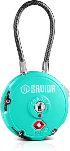 Savior Equipment Quality TSA-Approved 3-Digit Combination Cable Travel Luggage Locks for Rifle Bag Firearm Gun Case Accessories Ammo Boxes Outdoor Storage, Obsidian Black, 4-Pack in Saudi Arabia