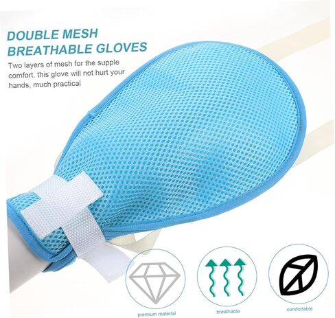 PartyKindom 1Pair Hands for Elders Glove with Band for Hospital Use Prevents Self Injury and Accidents Breathable Material for Comfort in Saudi Arabia