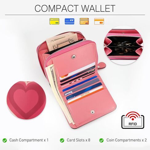 محفظة صغيرة للنساء ، صاحب بطاقة ائتمان RFID من الجلد الأصلي محفظة محفظة من محفظة عملة معدنية in Kuwait