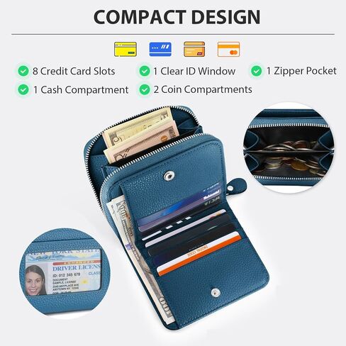 محفظة صغيرة للنساء ، صاحب بطاقة ائتمان RFID من الجلد الأصلي محفظة محفظة من محفظة عملة معدنية in Kuwait