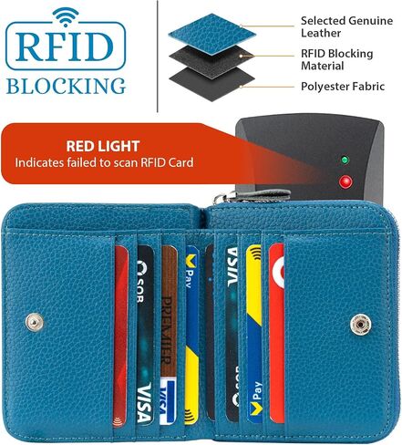 محفظة صغيرة للنساء ، صاحب بطاقة ائتمان RFID من الجلد الأصلي محفظة محفظة من محفظة عملة معدنية in Kuwait