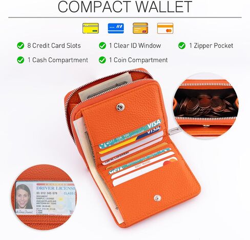 محفظة صغيرة للنساء ، صاحب بطاقة ائتمان RFID من الجلد الأصلي محفظة محفظة من محفظة عملة معدنية in Saudi Arabia