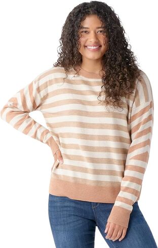 Smartwool Edgewood Boyfriend Crew Sweater Almond Donegal SM in Saudi Arabia