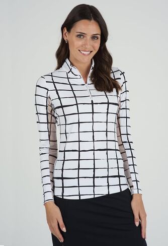 Cordova Print Long Sleeve Mock Neck Top-Cordova Print Long Sleeve Mock Neck Top-10495 in Kuwait