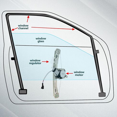 FINDAUTO Rear Right Power Window Regulator With Motor Fit for 2004-2005 for Chevrolet Malibu in Saudi Arabia