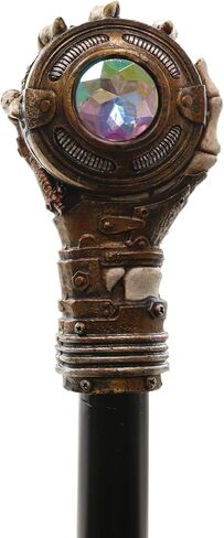 Ebros Steampunk Heghedon يدويًا يدوي العين الشريرة مع تروس الساعة المنحوتة Swagger Stick Mustic 38 "L Prop Prop Victorian Industrian Sci Fi Decor in Kuwait