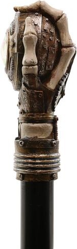 Ebros Steampunk Heghedon يدويًا يدوي العين الشريرة مع تروس الساعة المنحوتة Swagger Stick Mustic 38 "L Prop Prop Victorian Industrian Sci Fi Decor in Kuwait
