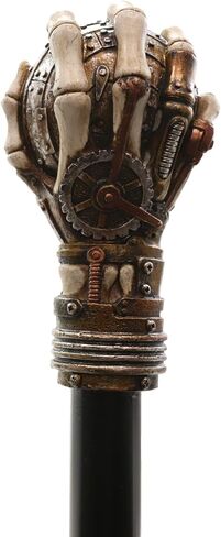 Ebros Steampunk Heghedon يدويًا يدوي العين الشريرة مع تروس الساعة المنحوتة Swagger Stick Mustic 38 "L Prop Prop Victorian Industrian Sci Fi Decor in Kuwait