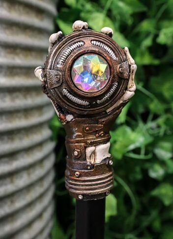 Ebros Steampunk Heghedon يدويًا يدوي العين الشريرة مع تروس الساعة المنحوتة Swagger Stick Mustic 38 "L Prop Prop Victorian Industrian Sci Fi Decor in Kuwait