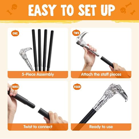 Spooktacular Creations Halloween Walking Cane, Eagle Head Staff Costume Accessories for Halloween Themed Party, Eagle Cosplay Prop Stick for Dress Up Party, and Pretend Play Costume in Saudi Arabia